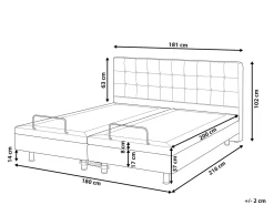 New Beliani Letto regolabile Tessuto DUKE 180 x 200 cm scuro Grigio
