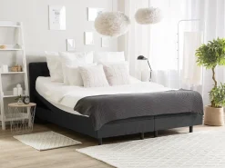 New Beliani Letto regolabile Tessuto DUKE 180 x 200 cm scuro Grigio