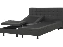 New Beliani Letto regolabile Tessuto DUKE 180 x 200 cm scuro Grigio