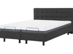 New Beliani Letto regolabile Tessuto DUKE 180 x 200 cm scuro Grigio