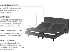 New Beliani Letto regolabile Tessuto DUKE 180 x 200 cm scuro Grigio