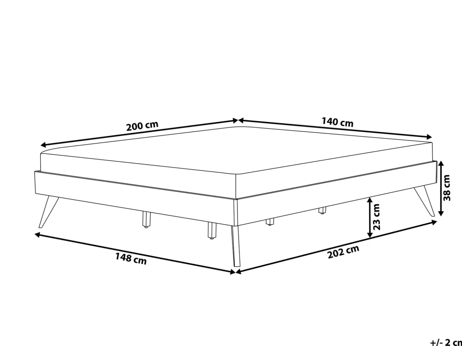 Letto senza testata BERRIC 140 x 200 cm Frasino scuro
