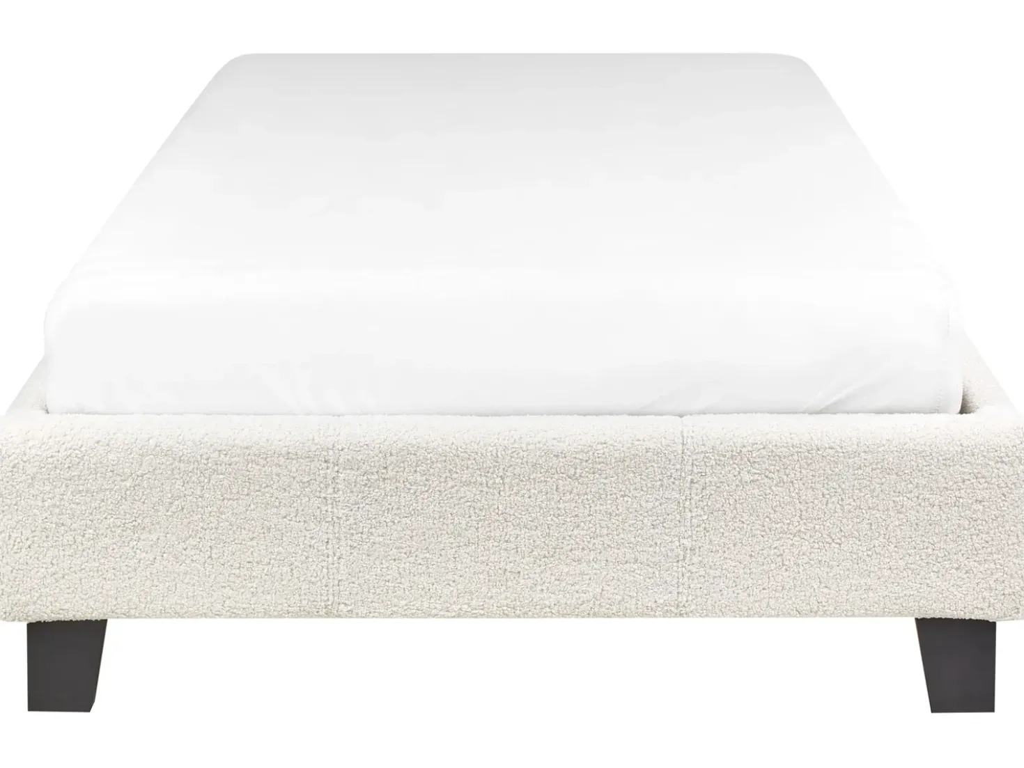 Letto senza testata Bouclé ROANNE 90 x 200 cm Beige chiaro