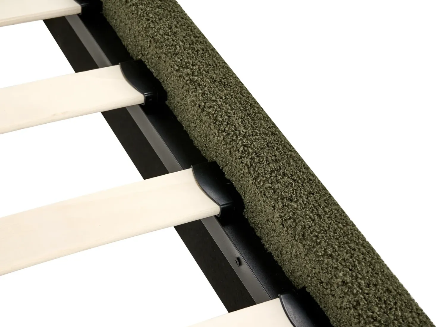 Letto senza testata Bouclé ROANNE 90 x 200 cm Verde scuro