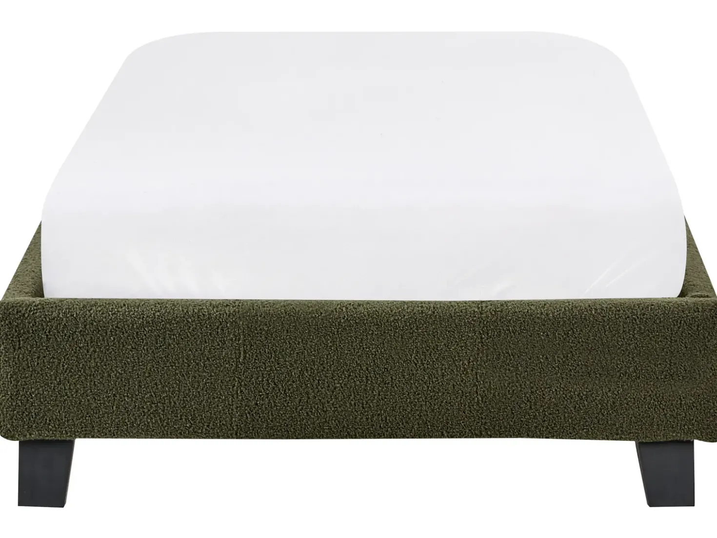 Letto senza testata Bouclé ROANNE 90 x 200 cm Verde scuro