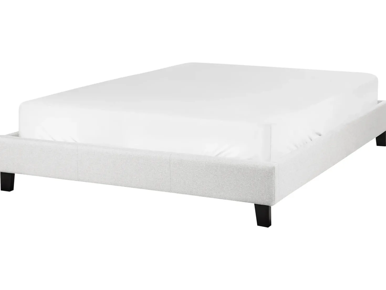 Letto senza testata Tessuto ROANNE 140 x 200 cm Grigio chiaro