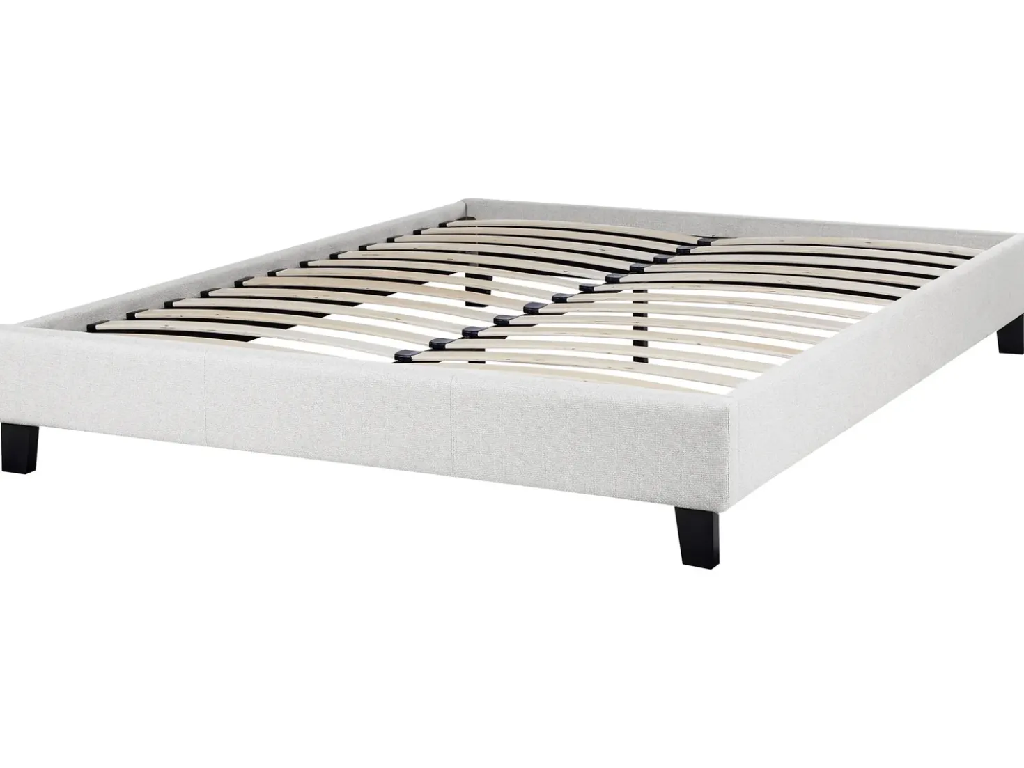 Letto senza testata Tessuto ROANNE 140 x 200 cm Grigio chiaro