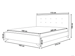 Letto Tessuto AMBASSADOR 160 x 200 cm Grigio scuro