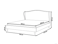 Letto Tessuto COLMAR 180 x 200 cm Beige sabbia