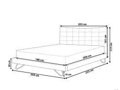 Letto Tessuto LANNION 180 x 200 cm Beige chiaro