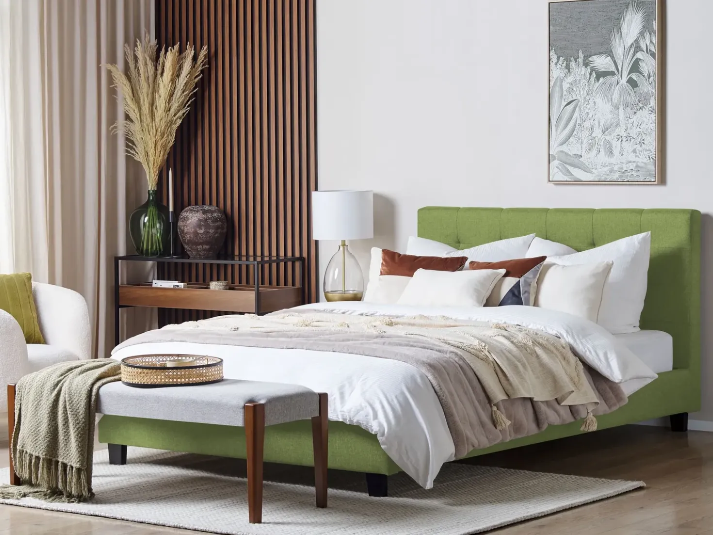 Letto Tessuto LA ROCHELLE 180 x 200 cm Verde