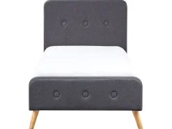 Discount Beliani Letto Tessuto RENNES 90 x 200 cm Grigio scuro Marrone Grigio