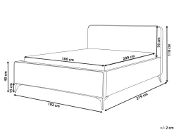 Letto Tessuto VALOGNES 180 x 200 cm Grigio chiaro