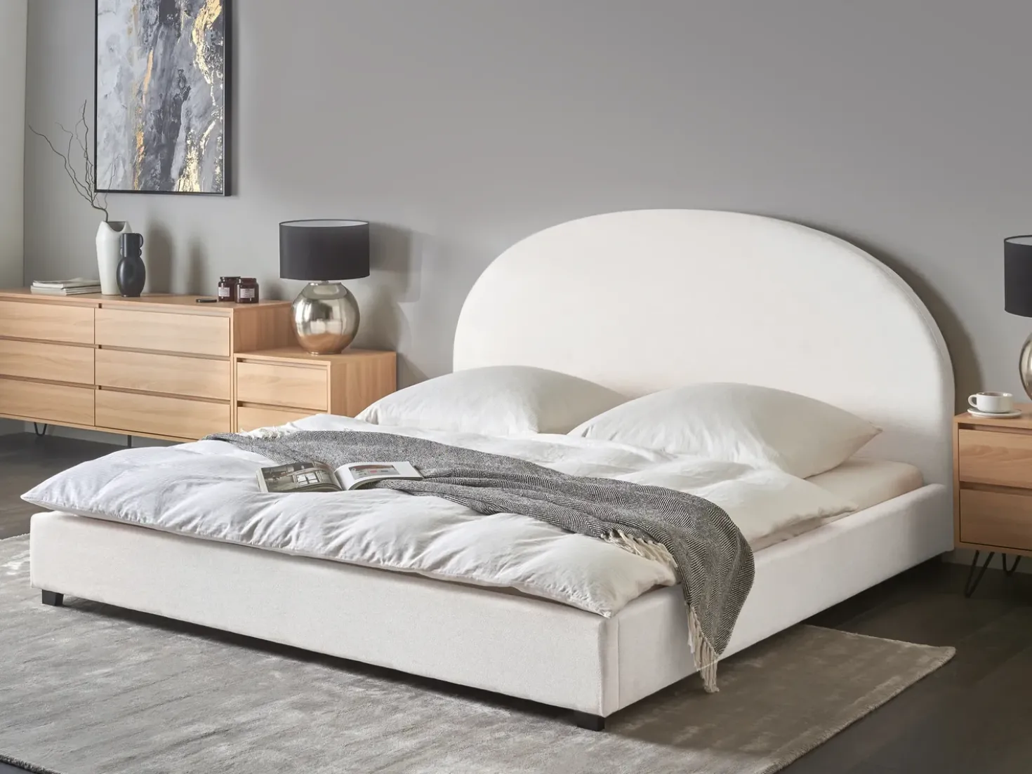 Letto Tessuto VAUCLUSE 180 x 200 cm Bianco sporco