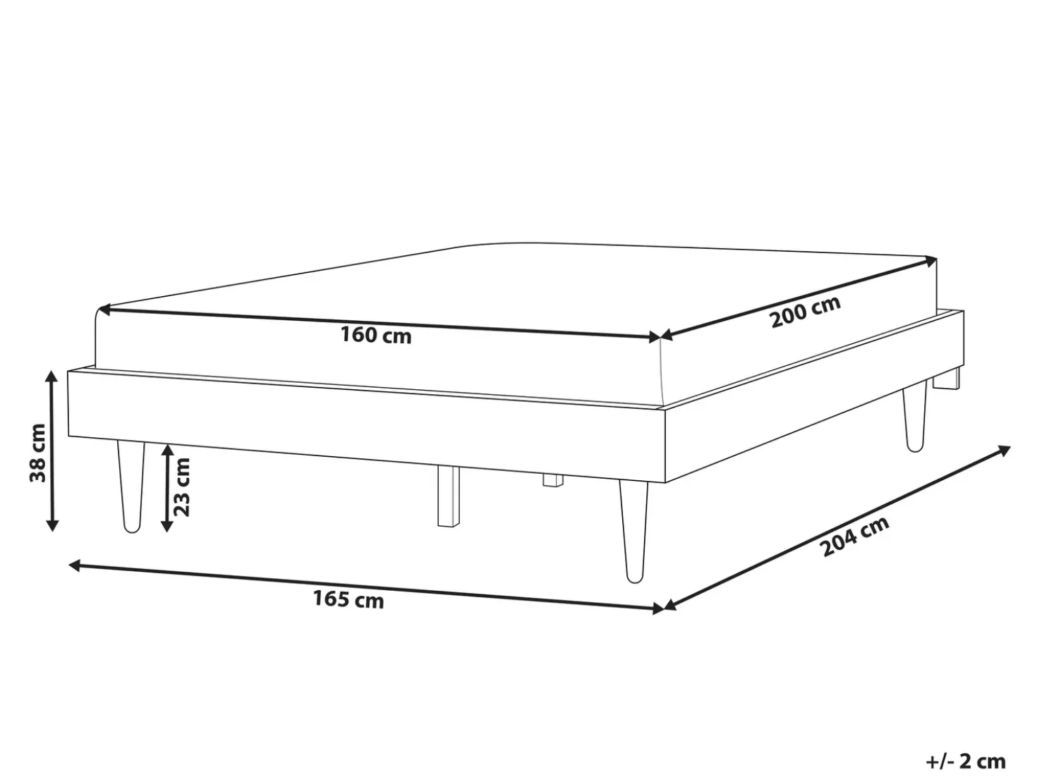 Letto TOUCY 160 x 200 cm Nero