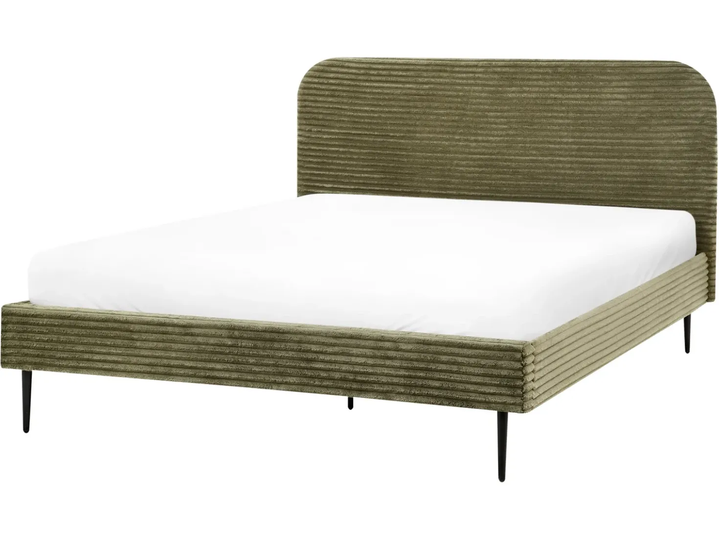 Letto Velluto a coste FLAYAT 160 x 200 cm Verde