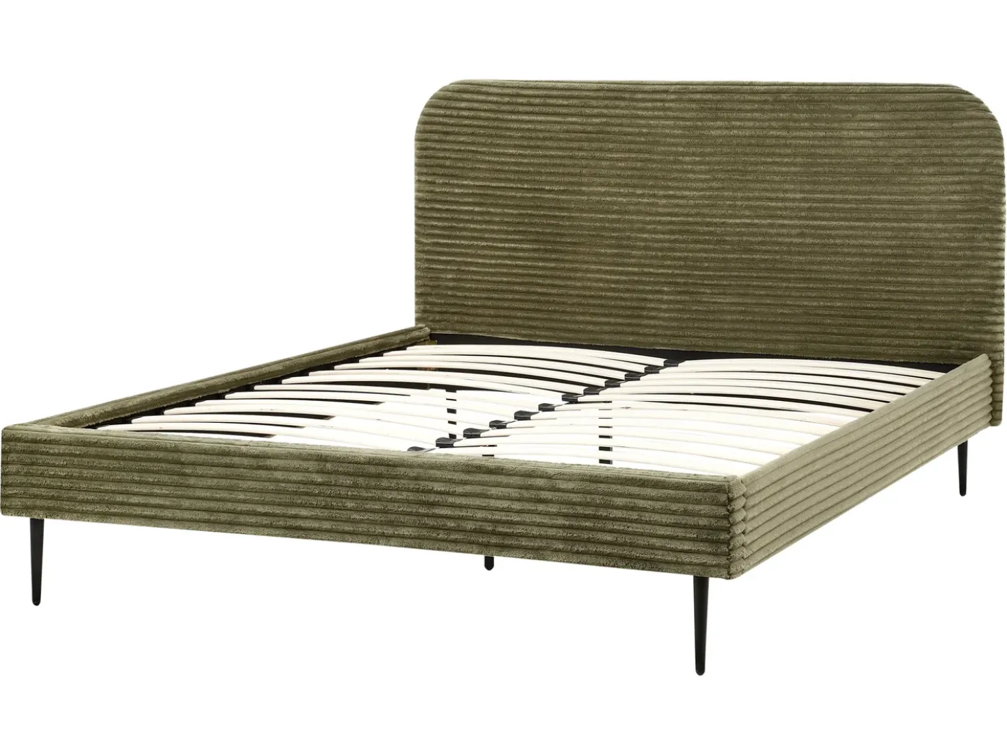 Letto Velluto a coste FLAYAT 160 x 200 cm Verde