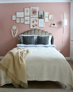 Letto Velluto AMBILLOU 120 x 200 cm Tortora