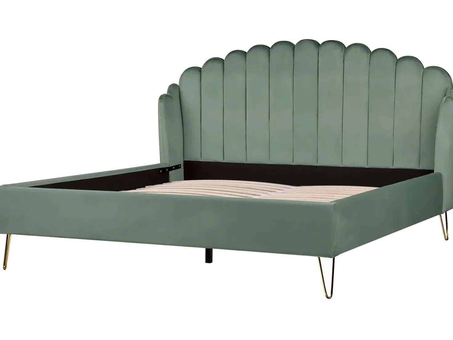 Letto Velluto AMBILLOU 180 x 200 cm Verde
