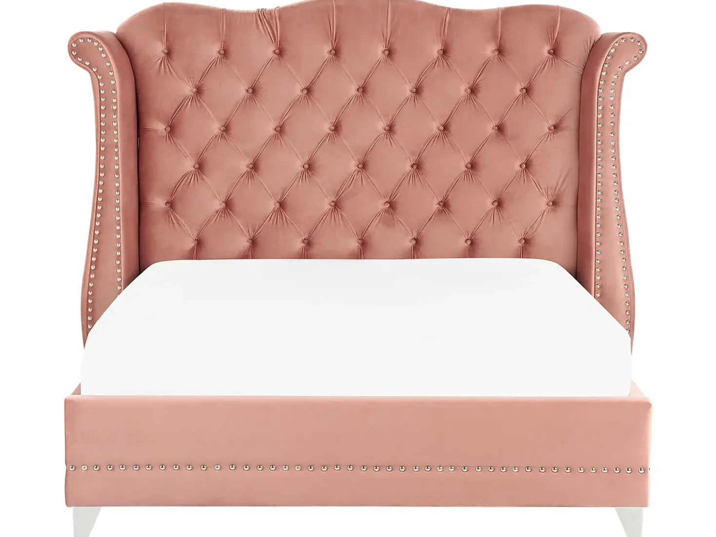 Letto Velluto AYETTE 160 x 200 cm Rosa