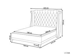 Letto Velluto AYETTE 180 x 200 cm Rosa pastello
