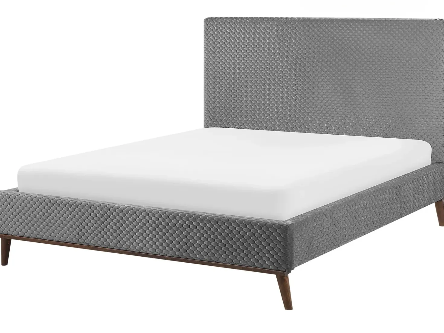 Letto Velluto BAYONNE 140 x 200 cm Grigio chiaro