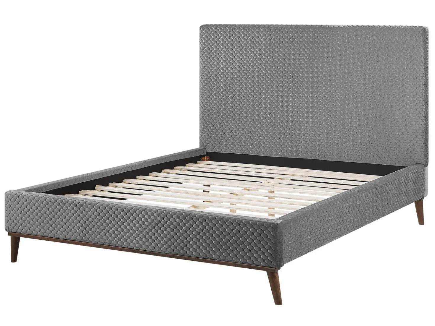 Letto Velluto BAYONNE 140 x 200 cm Grigio chiaro