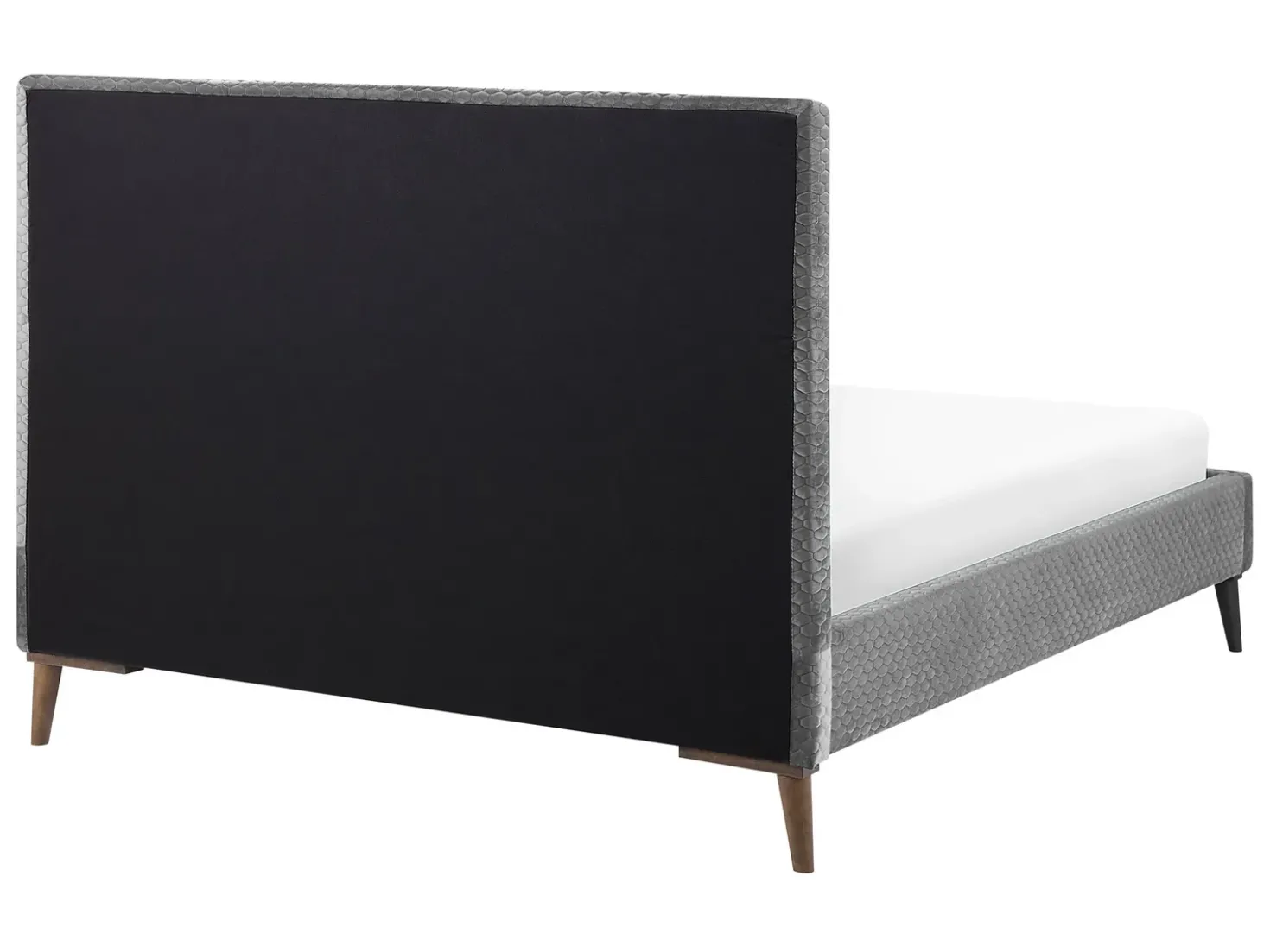 Letto Velluto BAYONNE 140 x 200 cm Grigio chiaro