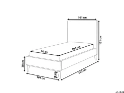 Letto Velluto BAYONNE 90 x 200 cm Rosa