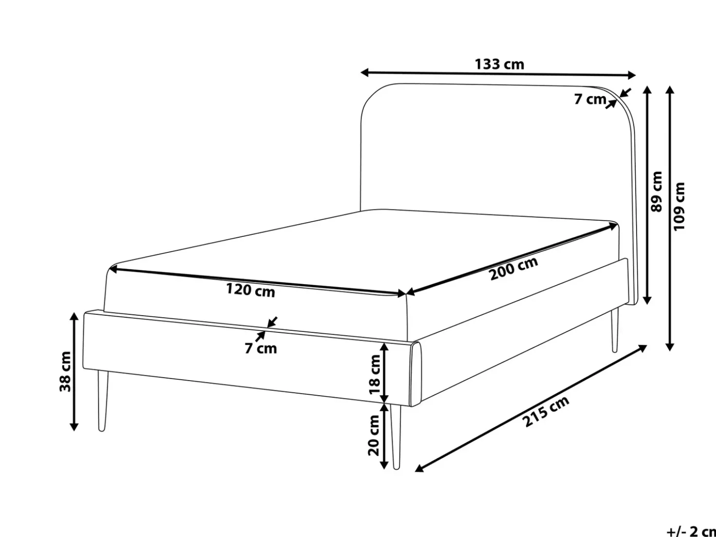 Letto Velluto FLAYAT 120 x 200 cm Verde scuro