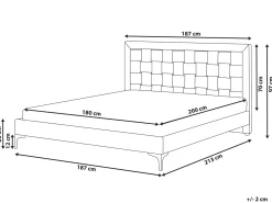 Letto Velluto LIMOUX 180 x 200 cm Grigio