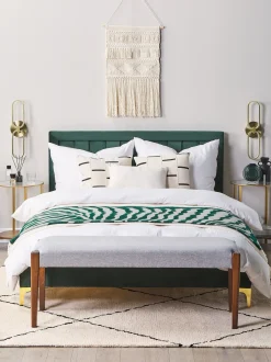 Letto Velluto LIMOUX 180 x 200 cm Verde scuro