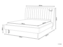 Letto Velluto MARVILLE 180 x 200 cm Grigio