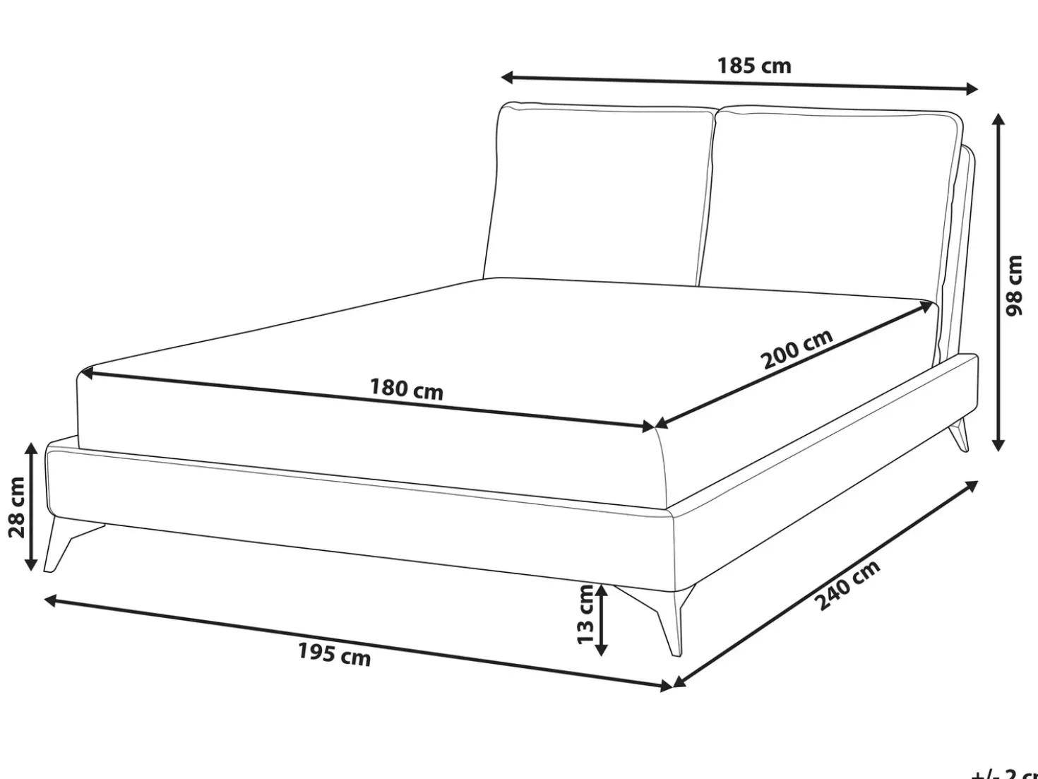 Letto Velluto MELLE 180 x 200 cm Grigio scuro