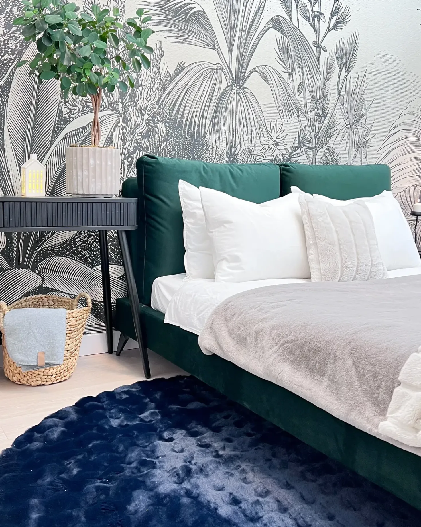 Letto Velluto MELLE 180 x 200 cm Verde smeraldo