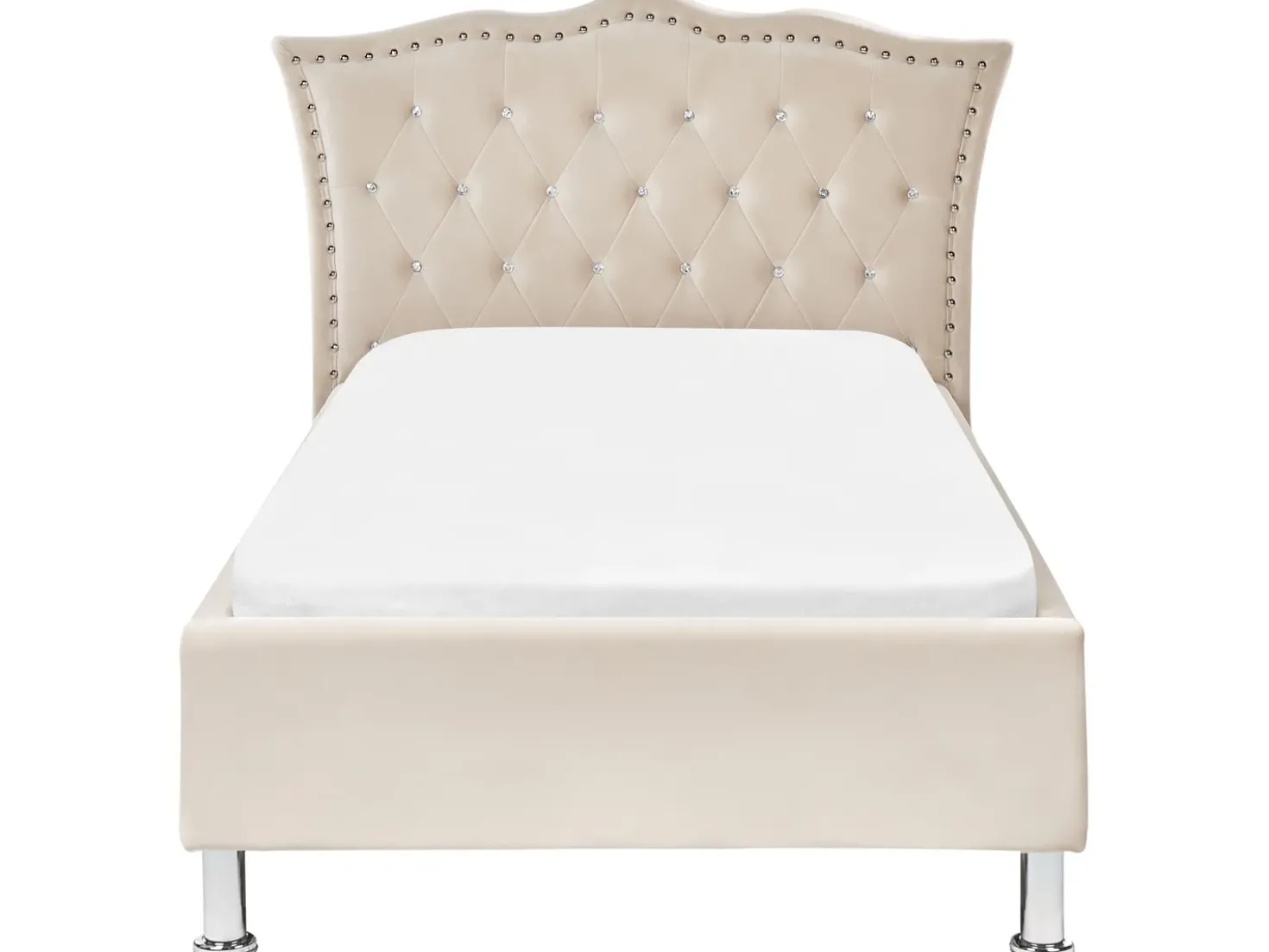 Letto Velluto METZ 90 x 200 cm Beige