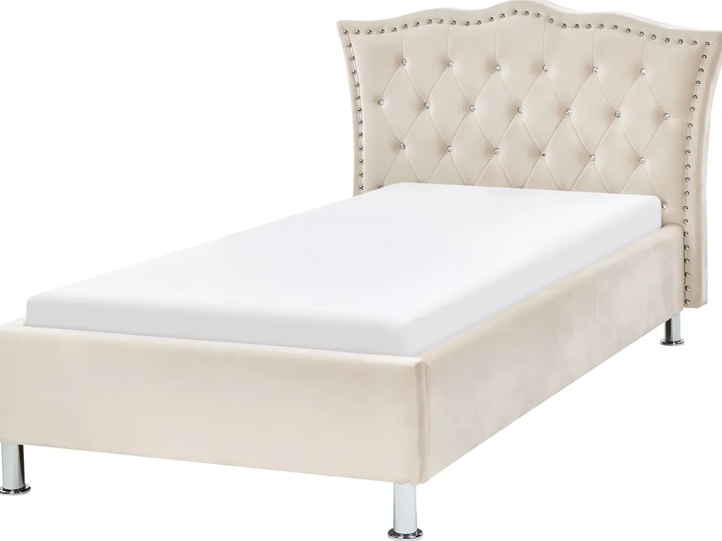 Letto Velluto METZ 90 x 200 cm Beige