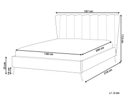 Letto Velluto MIRIBEL 140 x 200 cm Rosa pastello