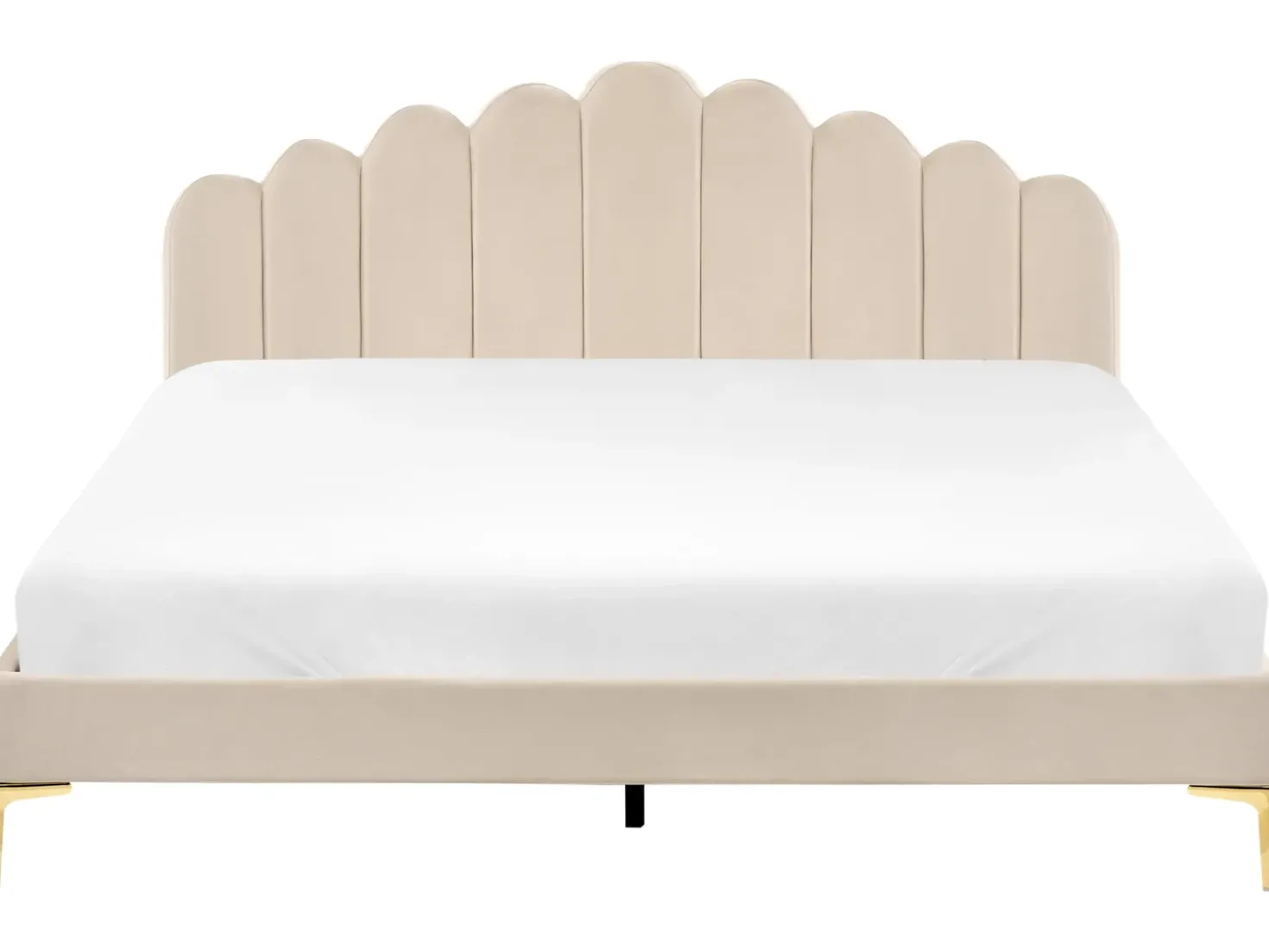 Letto Velluto SAUVIAN 180 x 200 cm Beige