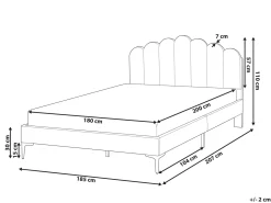 Letto Velluto SAUVIAN 180 x 200 cm Bianco sporco