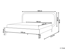 Letto Velluto SUZETTE 140 x 200 cm Beige