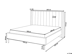 Letto Velluto VILLETTE 180 x 200 cm Tortora