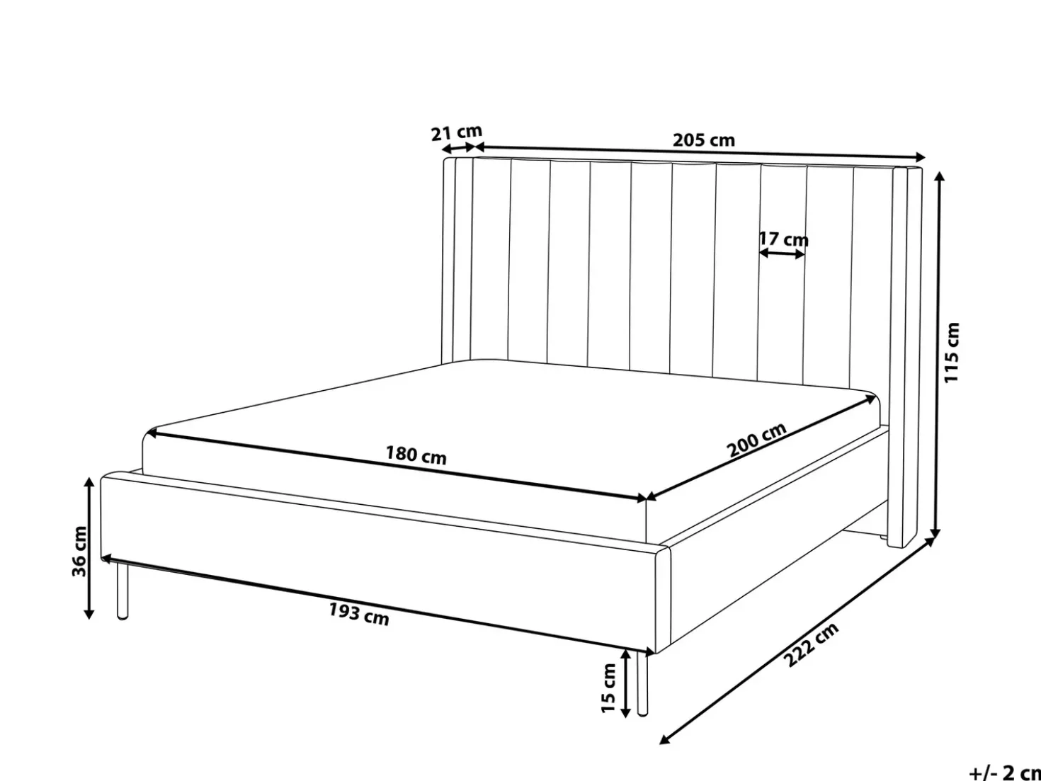 Letto Velluto VILLETTE 180 x 200 cm Verde scuro