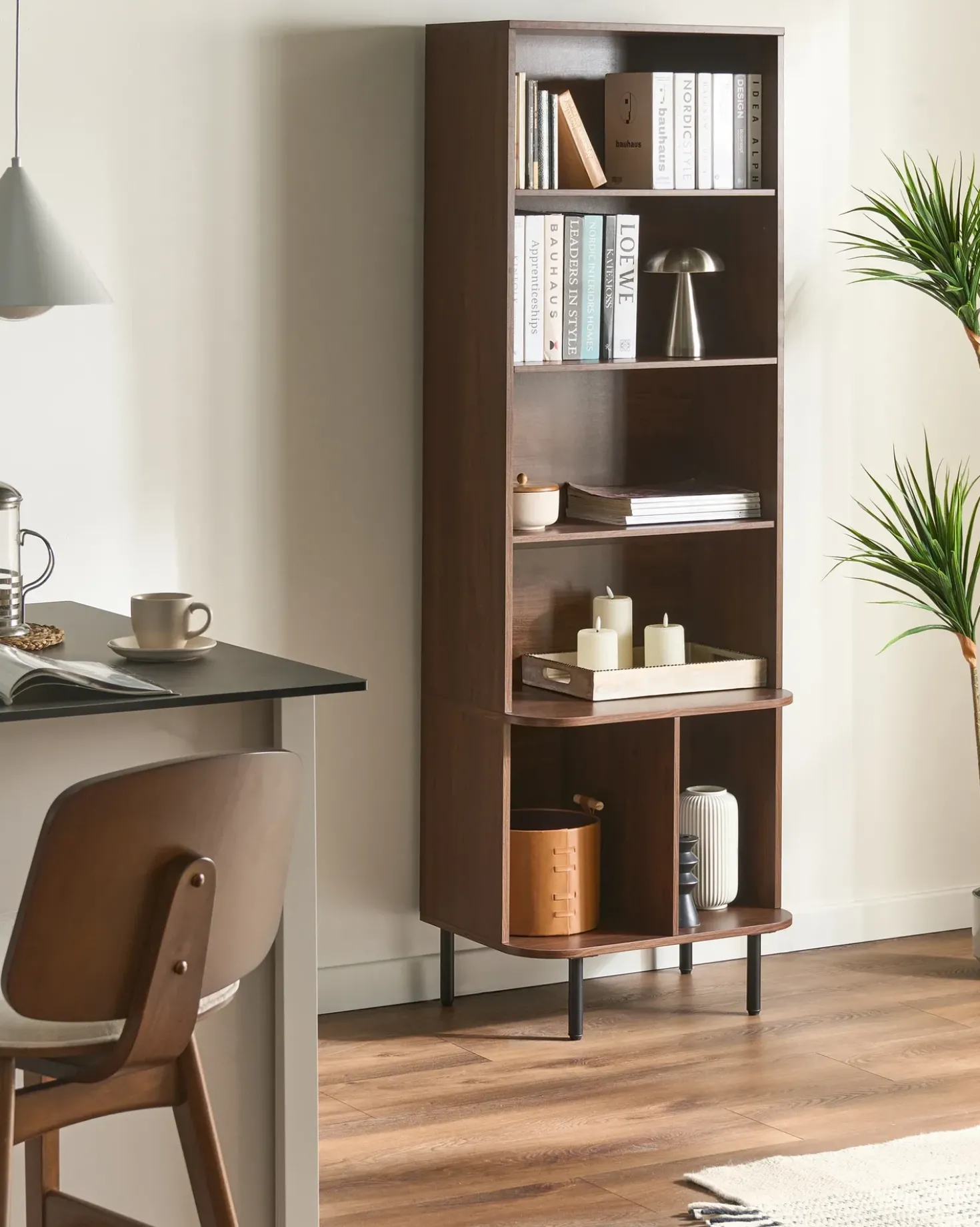 Libreria a 5 ripiani BRADLEY 180 cm Marrone scuro