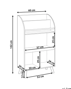 Libreria a 3 ripiani LILOET 102 cm Rosa pastello