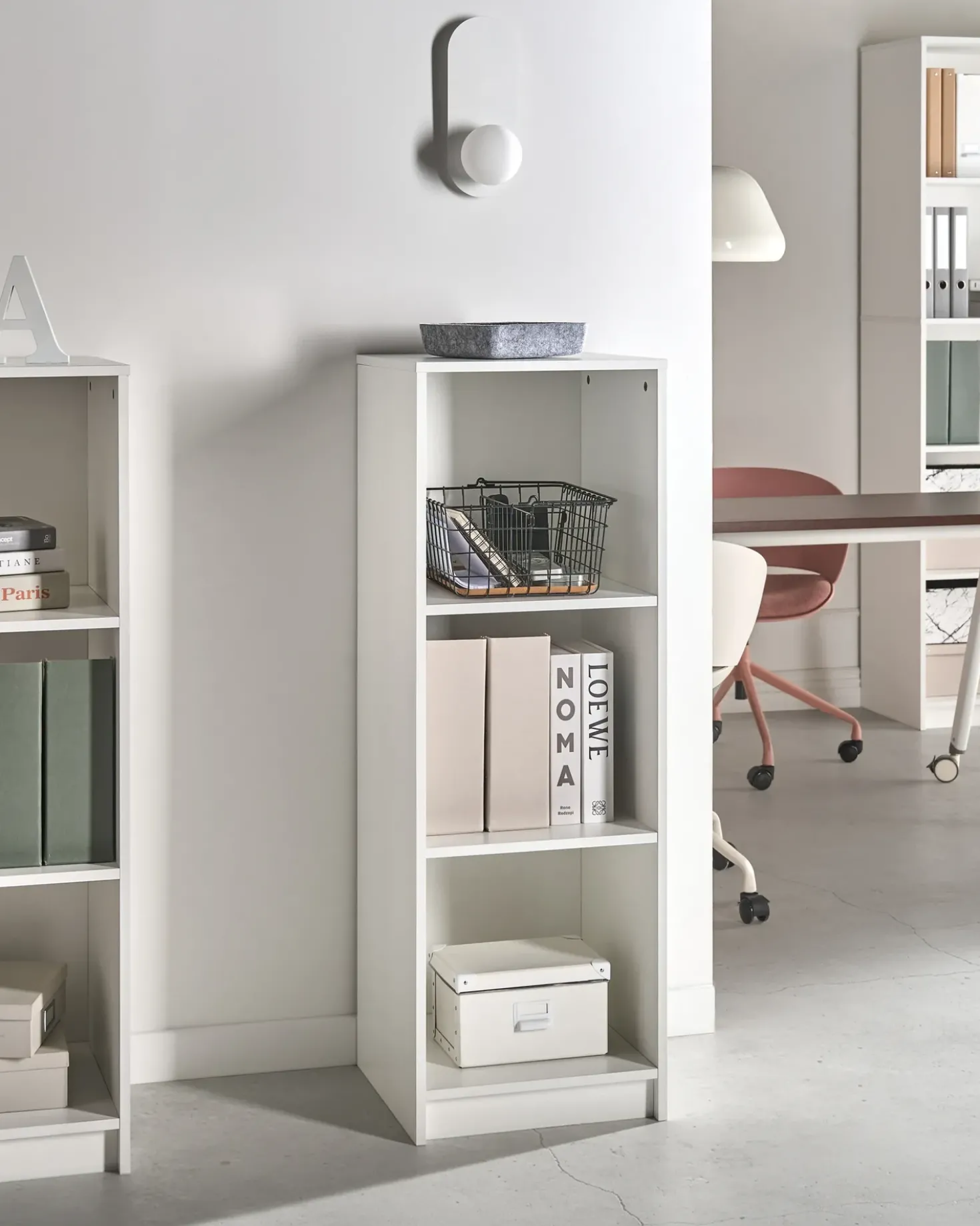 Libreria a 3 ripiani ZEHNA 117 cm Bianco