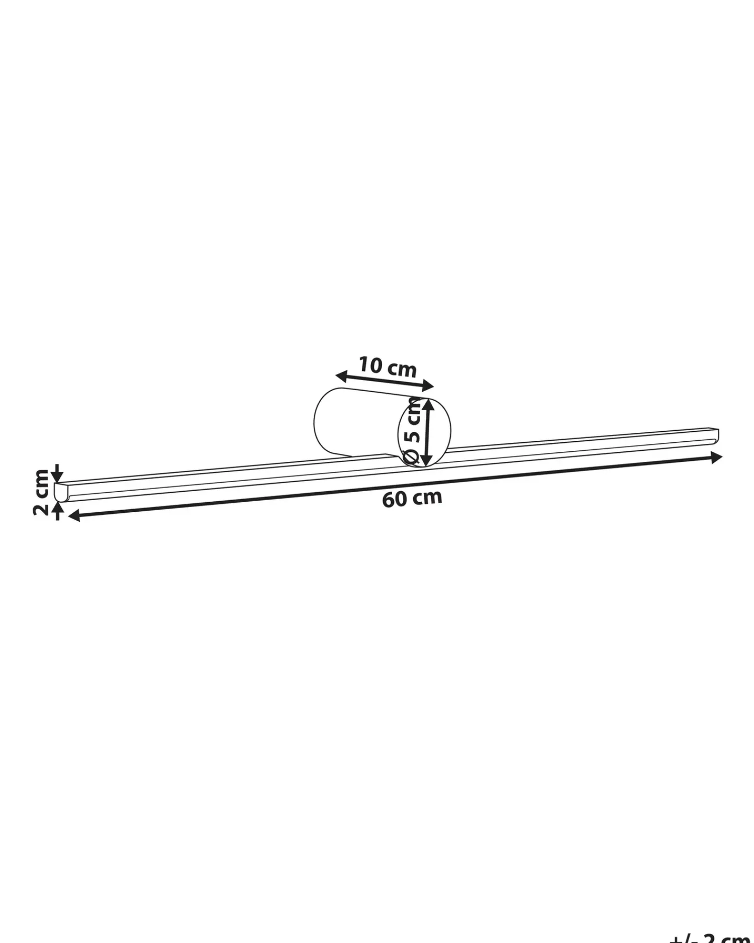 Clearance Beliani Luce LED per quadri e specchi GABAS Metallo Nero Bianco Nero