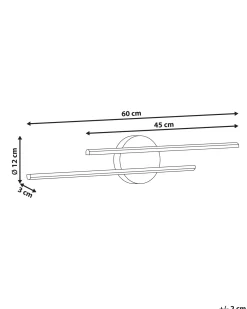 Clearance Beliani Luce LED per quadri e specchi TOUQUES Metallo Nero Bianco Nero