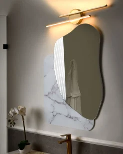 Sale Beliani Luce LED per quadri e specchi TOUQUES Metallo Oro Bianco Oro