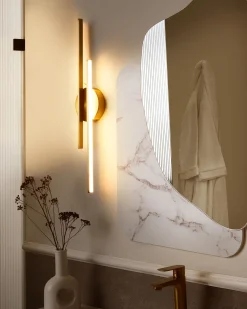 Sale Beliani Luce LED per quadri e specchi TOUQUES Metallo Oro Bianco Oro